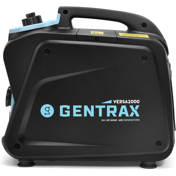 Інверторний генератор електроенергії GENTRAX VERSA2000 2000 Вт Max 1700 Вт Генератор чистої синусоїди Бензиновий Супер тихий аварійний генератор живлення з розетками USB та 230 В Практичний Маленький і простий у використанні для кемпінгу Versa2000 світлод