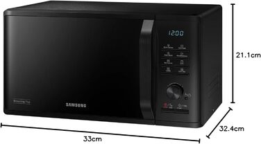 Мікрохвильова піч Samsung MG23 K3515ck зі стільницею для гриля 23 л 800 Вт Чорна мікрохвильова піч