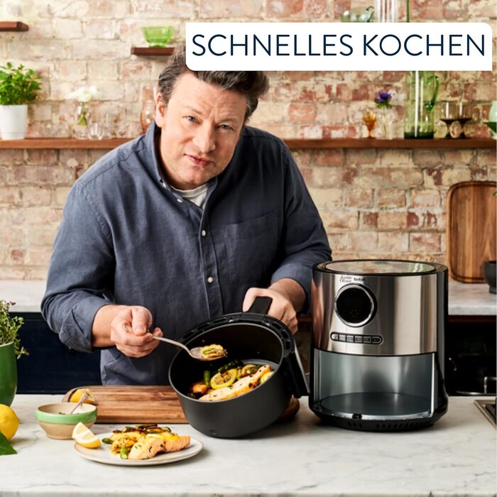 Фритюрниця Jamie Oliver від Tefal, ємність 4,2 л, 8 автоматичних програм, цифровий сенсорний дисплей, EY11JD10