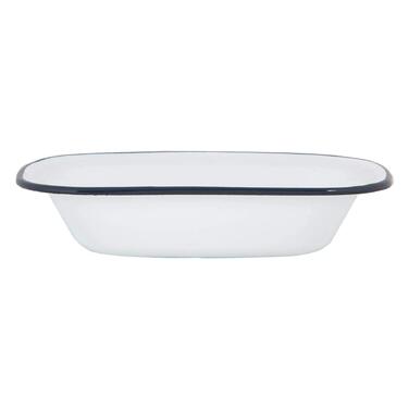Форма для пирога Argon Tableware з білої емалі - 25,5 см - темно-синя