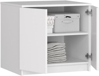 Шафа BDW з надставкою, 4-дверна шафа, 2 шухляди - Шафа для зберігання - Сучасна шафа для спальні, вітальні, коридору, 234x60x51 см - Біла