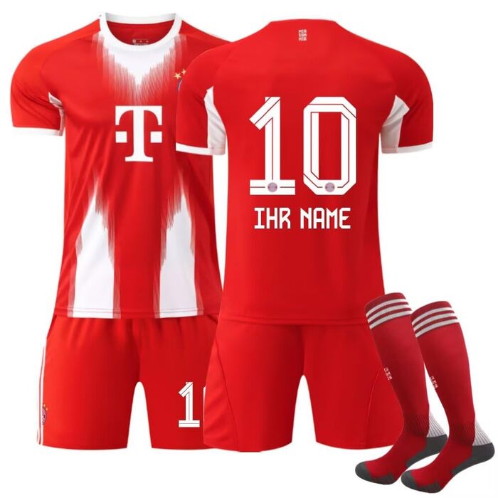 Загальний персоналізований комплект домашньої футбольної форми &quotБаварії&quot 2025/26 для дітей та дорослих, шорти з безкоштовним номером, чоловічий футбол для хлопчиків, дитячий тренувальний футбол