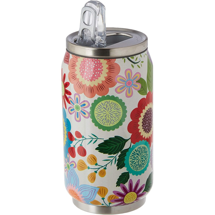 Ізольована пляшка для пиття Les Artistes Paris Pull can&39IT з нержавіючої сталі та поліпропілену кольору Eden, 280 мл, розміри 7,2 см x 7,2 см x 14 см, A-6828 280 мл Різнокольоровий