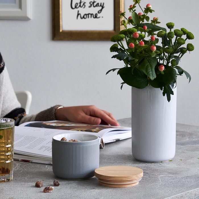 Керамічні банки для зберігання SPRINGLANE 2 шт. Набір з дерев'яними смужками кришки, гумовими дерев'яними кришками, ящиками для зб