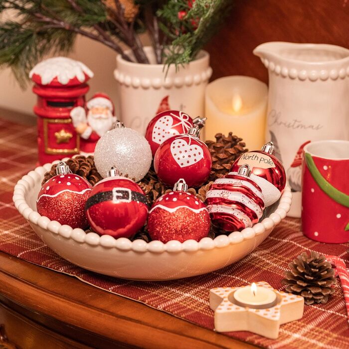 Різдвяні кульки 16 шт червоно-білі Valery Madelyn