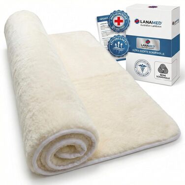 Протипролежневий килимок з надщільної вовни натурального походження, LANAMED, 50 x 80 см. Знімає тиск, зменшує зсув, дихає. Можна прати в пральній машині та сушильній машині (30-95C). 50 x 80 см / 50 x 80 x 3 см
