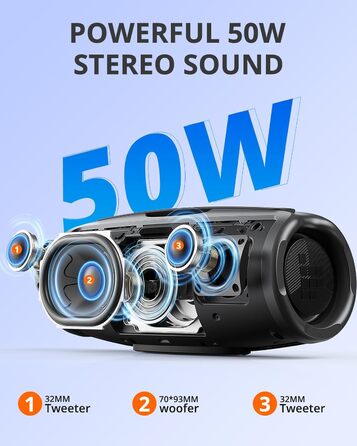 Колонка Tronsmart Mirtune S100 Bluetooth, водонепроникність IPX7, 5.3 Bluetooth, 20 годин автономної роботи Колонка для вечірок на відкритому повітрі, підходить для пляжу, надворі та інших сцен чорна