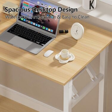 Складаний стіл 100x50x76 см з 2 розетками змінного струму та 2 портами зарядки USB, складаний комп&39ютерний стіл, стіл для ПК, офісний стіл, складаний стіл, для дому, дерево 100 см x 50 см