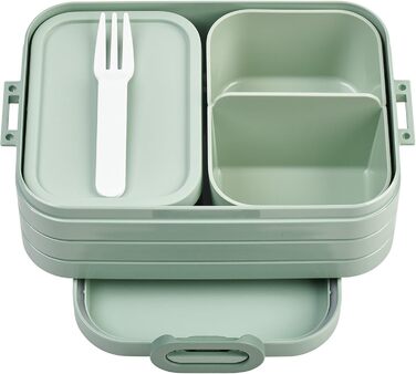 Вставка для ланчбоксу Mepal Bento-Einsatz Take a Break Midi Нордик Сейдж Практичний роздільник для окремого зберігання їжі Без BPA Можна мити в посудомийній машині Ідеально підходить для перекусів та приготування їжі наперед, середній розмір, колір Нордик