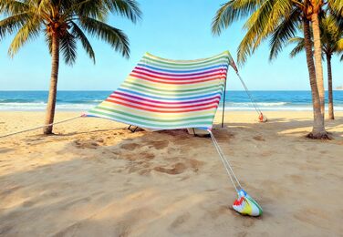 Пляжний намет-тін, тент, пляжний сонцезахисний крем, водонепроникний, легкий, блокуючий та еластичний, парасолька від сонця, пляжні навіси (смуги, розмір L)