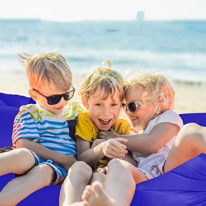Надувний диван, шезлонг для кемпінгу, водонепроникний кемпінговий диван із захистом від протікання, портативний надувний диван для використання на свіжому повітрі, вечірок та подорожей (синій)