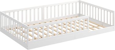 Підлогове ліжко CADANI Timi 2в1 120x200 см Дитяче ліжко Монтессорі зі знімним захистом від випадіння, включаючи ламельну раму, з м