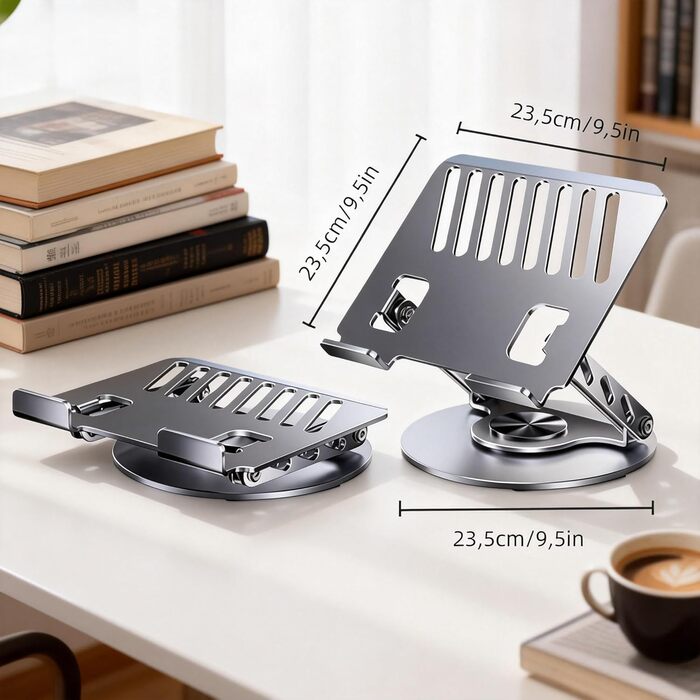 Підставка для ноутбука з регульованою висотою та поворотною базою на 360, компактна підставка-тримач для ноутбуків, сумісна з MacBook Air, Pro та ноутбуками 10-17,3 дюймів