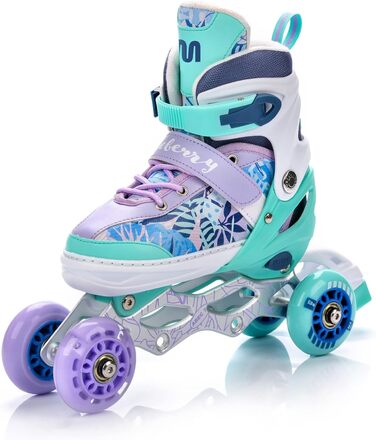 Дитячі роликові ковзани Meteor регульовані 4-в-1 Роликові ковзани, роликові ковзани, ковзани колеса ABEC-7 PU, алюмінієва рама розміри XS 25-28, S 30-33, M 34-37, M фіолетовий