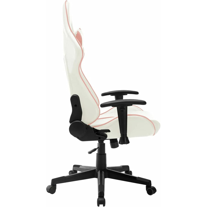 Ігрове крісло, офісне крісло, ігрове крісло, письмове крісло, обертове крісло, біла та рожева штучна шкіра