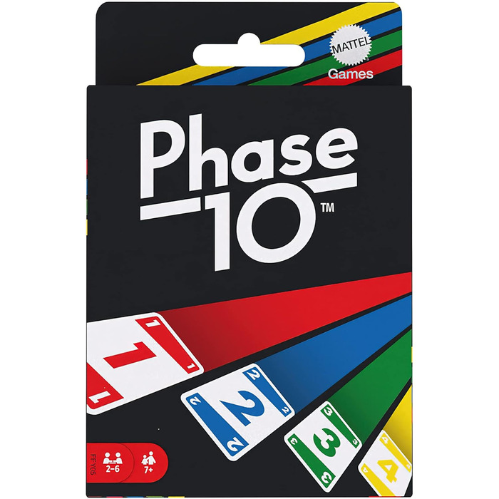 Карткова гра для сім'ї Mattel Games Phase 10, німецька версія, від виробників UNO, схожа на руммі, ідеально підходить як дитяча гр