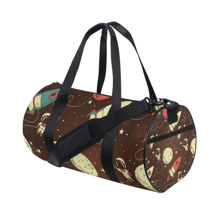 Симпатична спортивна сумка з канвасу Космічний мандрівник ідеальна для поїздок на вихідні, ручної поклажі для чоловіків та жінок, для спорту та ночівлі