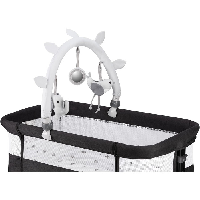 Багатофункціональна тумбочка та дитяче ліжко MoMi REVO, 6-рівневе регулювання висоти від 72 до 82 см, темно-сірий колір