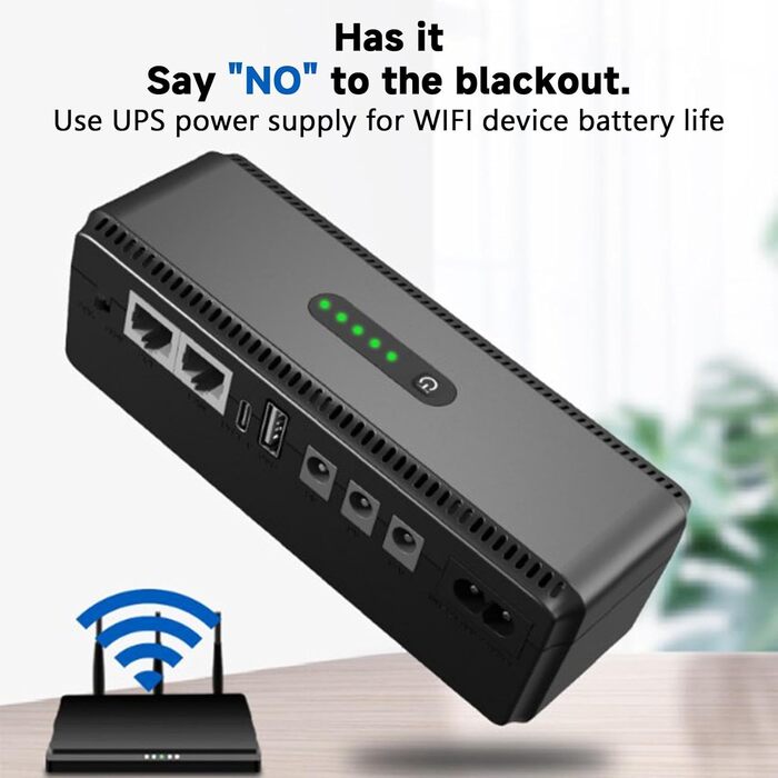 Джерело безперебійного живлення (UPS) для WiFi-камер та моніторів, 10400 mAh, компактний акумулятор, міні UPS