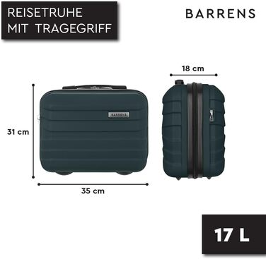 Косметичка BARRENS Дорожній футляр з ручкою Ручна поклажа Кріпиться до валізи або можна носити через плече Матеріал ABS 335x18 см 17 л Зелена косметичка - Маленька зелена