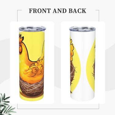 Кухоль з прямою трубочкою, пташине гніздо, золоте курча, принт, дорожній кухоль, підходить для кемпінгу, офісу та дому, 590 мл