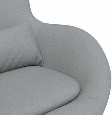 Крісло-яйце світло-сіре 63 x 73 x 90 см Тканина, Вітальня, Сучасне обертове крісло-яйце, Стильні меблі для дому, Елегантне крісло для відпочинку та комфортне рішення