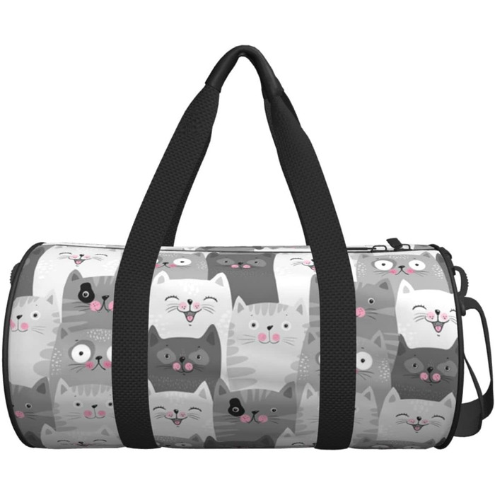 Дорожня сумка-мішок з милими сірими котиками, спортивна сумка для чоловіків та жінок