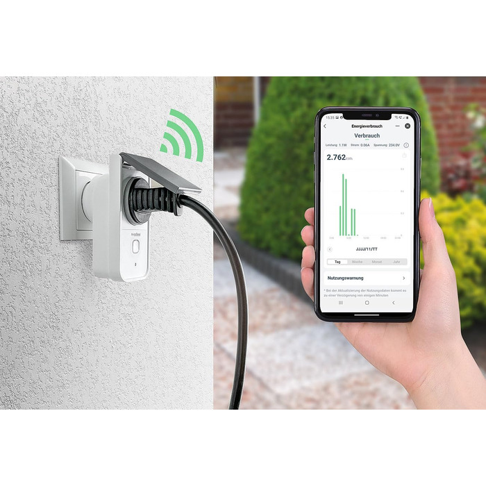 Енергозберігаюча розетка Luminea Home Control 4-стороння зовнішня розетка WiFi, лічильник витрат електроенергії, додаток, Matter (розетка Wi-Fi Smart Life, розумна розетка TUYA)