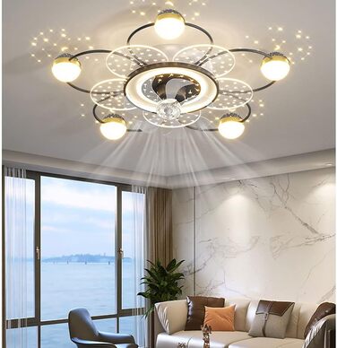 Світлодіодний стельовий світильник з регулюванням яскравості, стельовий вентилятор зі світлодіодним підсвічуванням, регульованою ш