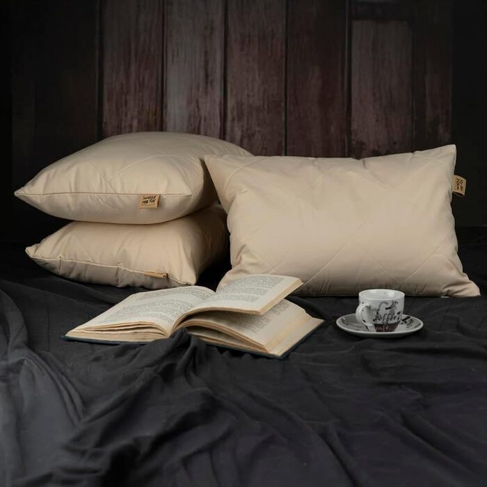 Подушка з проса, ергономічна, дихаюча, м&39який бавовняний стьобаний чохол, подушка для шиї з органічним наповнювачем, 30 x 40 см