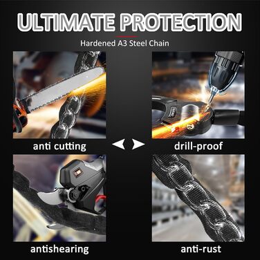 Замок роликовий з захистом від злодіїв, ланцюговий замок для велосипеда, найкращий замок для електросамокатів Segway, Ninebot, Xiaomi, а також для велосипедів та скутерів. Кабельні аксесуари та протиугінний замок для електросамокатів.