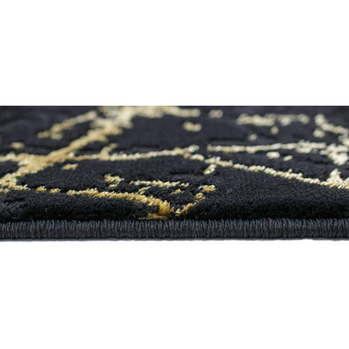 Килим для вітальні сучасний килим для вітальні мармуровий вигляд чорне золото розмір 240 x 340 см