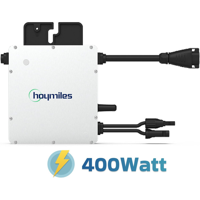 Балконна електростанція SUNNIVA 460 Вт ДВОФАЗІАЛЬНА FULLBLACK у комплекті з розеткою, інвертор HOYMILES 400 Вт, комплект фотоелектричної сонячної системи, двосторонній сонячний модуль N-типу зі скловолокна потужністю 460 Вт, кабель 5 м