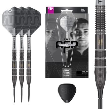 Набір дротиків Target Darts Nathan Aspinall x Echo зі швейцарським наконечником з вольфрамової сталі 90 дротики ASP Player Edition, дротики Pro Grip та дерги Pro Ultra No.2, в комплекті інструмент SP Tool, професійні набори дротиків 23 г