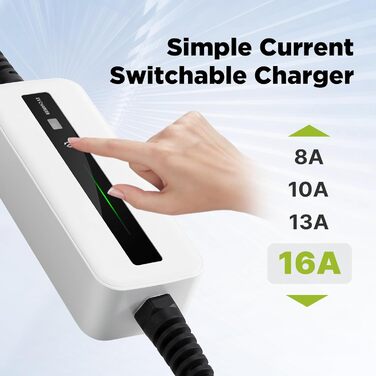 Зарядний пристрій Morec 8/10/13/16A Зарядний кабель для електромобілів Тип2 Стандарт ЄС Перемикаючий зарядний блок Schuko 2-контак