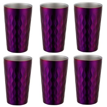 Двостінні чашки для води з нержавіючої сталі, 330 мл, штабельовані, ізольовані, для кемпінгу та використання на природі, срібні, 6 шт.