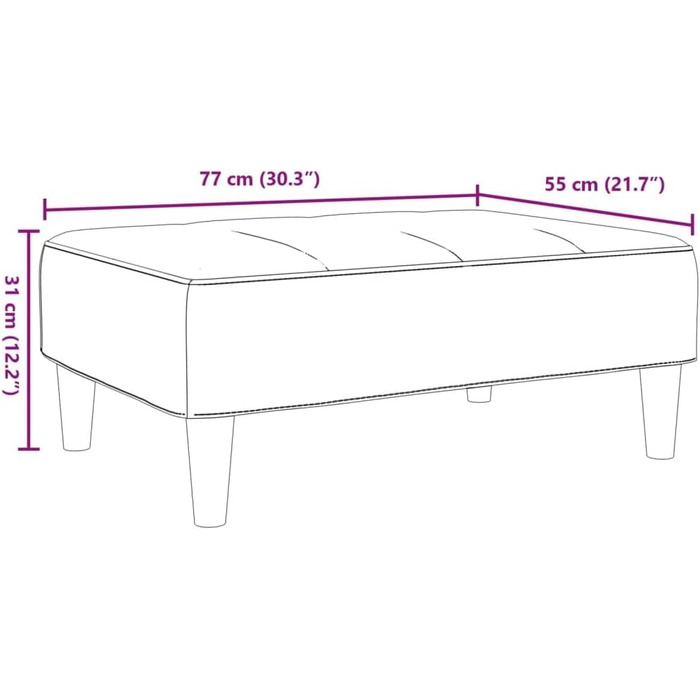 Оксамитова підставка для ніг, жовта, 77 x 55 x 31 см, 4007370