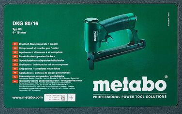 Пневматичні степлери / цвяхозабивачі Metabo DKG 80/16 (601564500) пластиковий корпус, тип скоб 80 , довжина скоби 4 - 16 мм, робоч