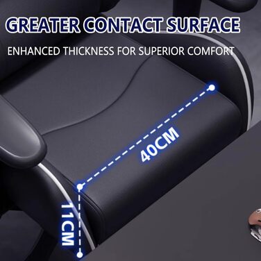 Ігрове крісло, ергономічне комп&39ютерне крісло з підставкою для ніг, що відкидається на 90-145, регульовані 3D підлокітники, потовщене шасі для дому та офісу, чорного кольору