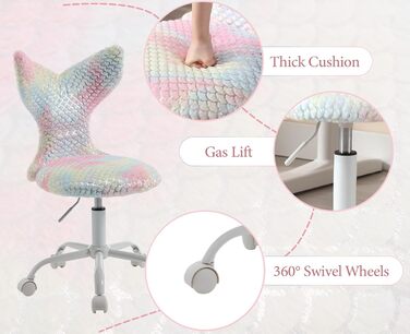 Дитяче крісло Chairus зі штучного хутра для дитячої кімнати, регульоване по висоті дитяче крісло без підлокітників, обертове крісло для дітей (кольорове)