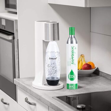 Циліндр CO2, новий і вперше заповнений у Німеччині, циліндр з вуглекислим газом циліндр для газованої води 425 г вуглекислого газу приблизно для 60 л води, підходить для виробників газованої води Sodastream тощо, 10 років TV, 2 шт.