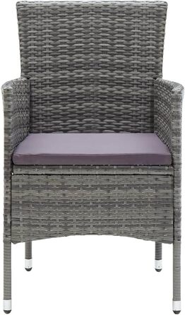 Садові обідні стільці 4 шт. Poly Rattan Grey