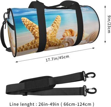 Дорожня сумка-циліндр з морським мотивом мушлі, океан, пляж - спортивна сумка для чоловіків та жінок