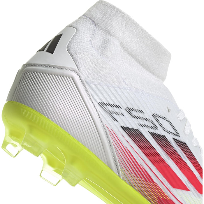 Футбольні бутси adidas F50 League Mid FG/MG, жіночі, колір 39 1/3, колір Cloud White, яскраво-червоний, сонячно-жовтий
