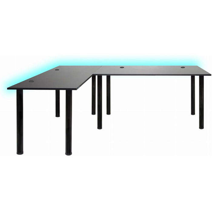 Кутовий стіл SyberDesk Gaming Pro LED 185 x 120 см зі світлодіодним підсвічуванням, великий комп&39ютерний стіл (лівий)