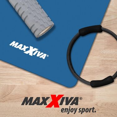 Килимок для йоги MAXXIVA - 190x60x1,5 см або 190x100x1,5 см, з ременем для перенесення, не містить фталатів, не ковзає, на вибір кольору - гімнастичний килимок, килимок для фітнесу, спортивний килимок, килимок для вправ, килимок для вправ (190x60 см, сині