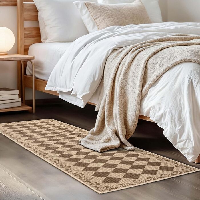 Килимова доріжка Cekene для передпокою, коричневого кольору, 80x200 см, бохо, кухонний килим, що миється, нековзний, джутова, для передпокою, кухні, коридору, спальні, 80 x 200 см, коричневого кольору