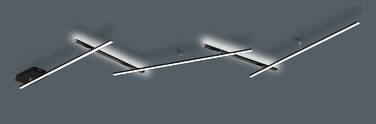 Стельовий LED-світильник Trio Leuchten Indira 674610532, матовий чорний метал, 3 шт. 6 Вт та 2 шт. 3,5 Вт LED, з функцією Switch Dimmer