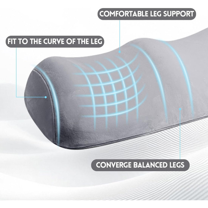 Ергономічна подушка для коліна, наколінник з піни з ефектом пам&39яті, знімний та пральний, для підтримки ніг, колін, стегон, 55 30 14,5 см