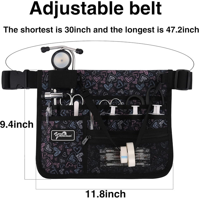 Медичний пояс-органайзер YOURUIMEI, поясна сумка для медсестер, для роботи, практична сумка на стегно для медсестер, HuiXin, 11,8